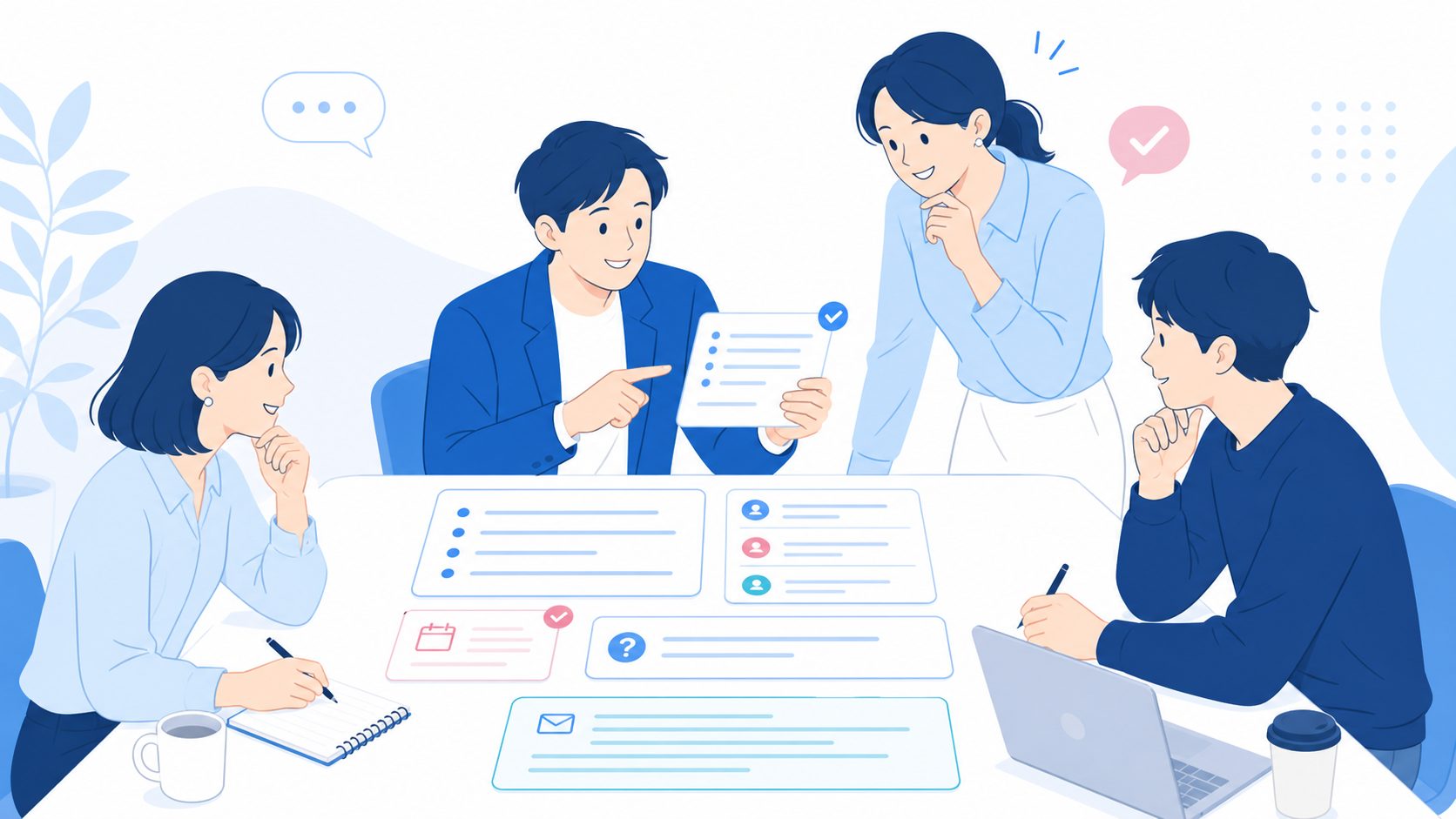 会議後の要点、決定事項、ToDo候補を整理するNotta Brainの利用イメージ