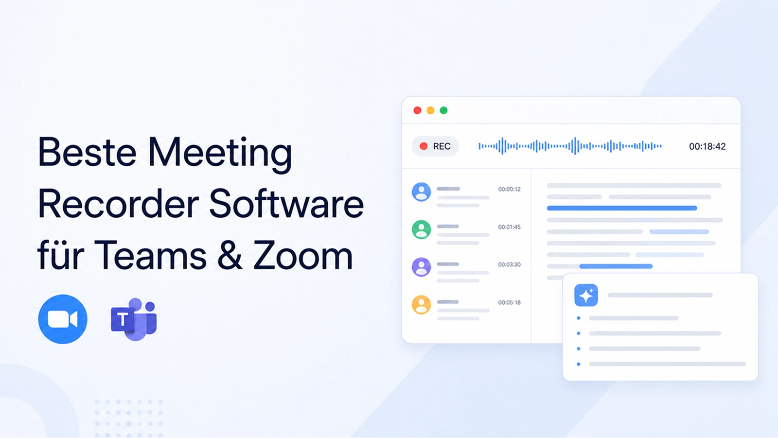 Meeting Recorder Software für Teams und Zoom im Vergleich