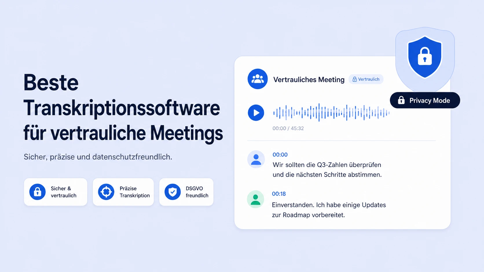 Beste Transkriptionssoftware für vertrauliche Meetings im Vergleich