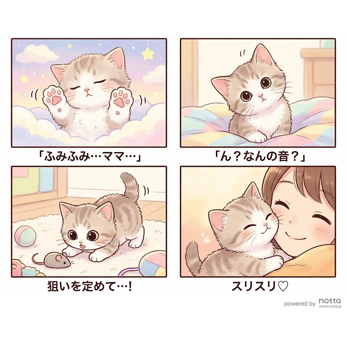 癒し系猫の4コマ漫画