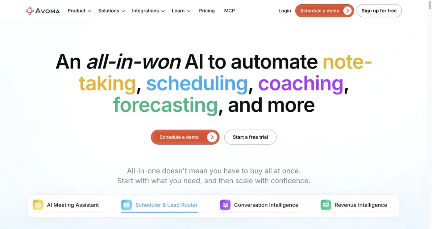 Avoma meeting assistant and sales workflow overview