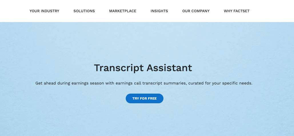 FactSet Transcript Assistant