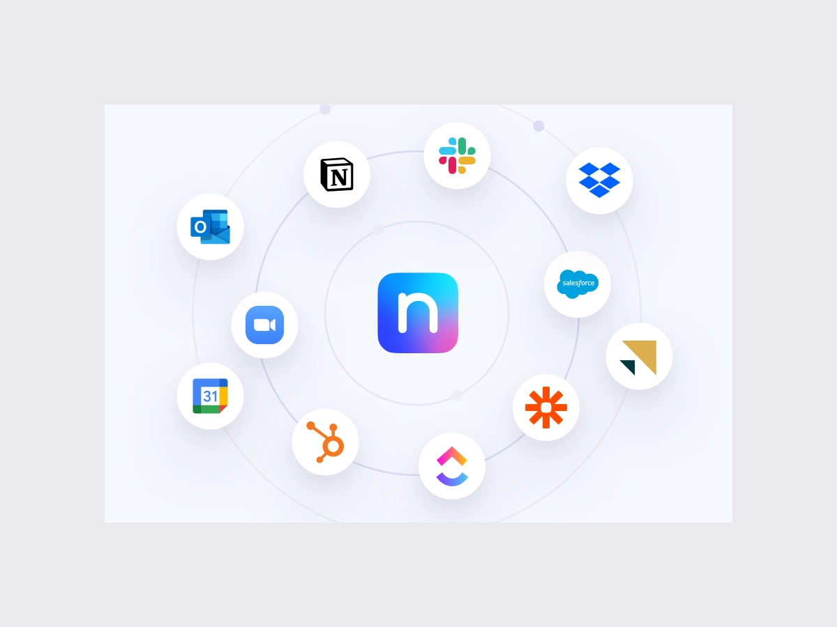 Intégrations de Notta avec les calendriers, outils de réunion, CRM et applications de travail