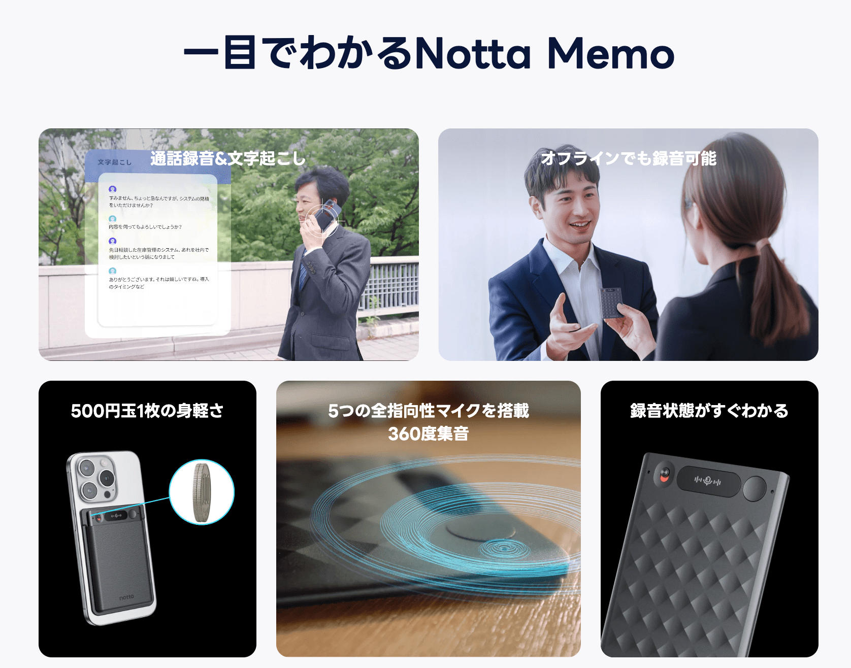 次世代AIボイスレコーダーNotta Memo