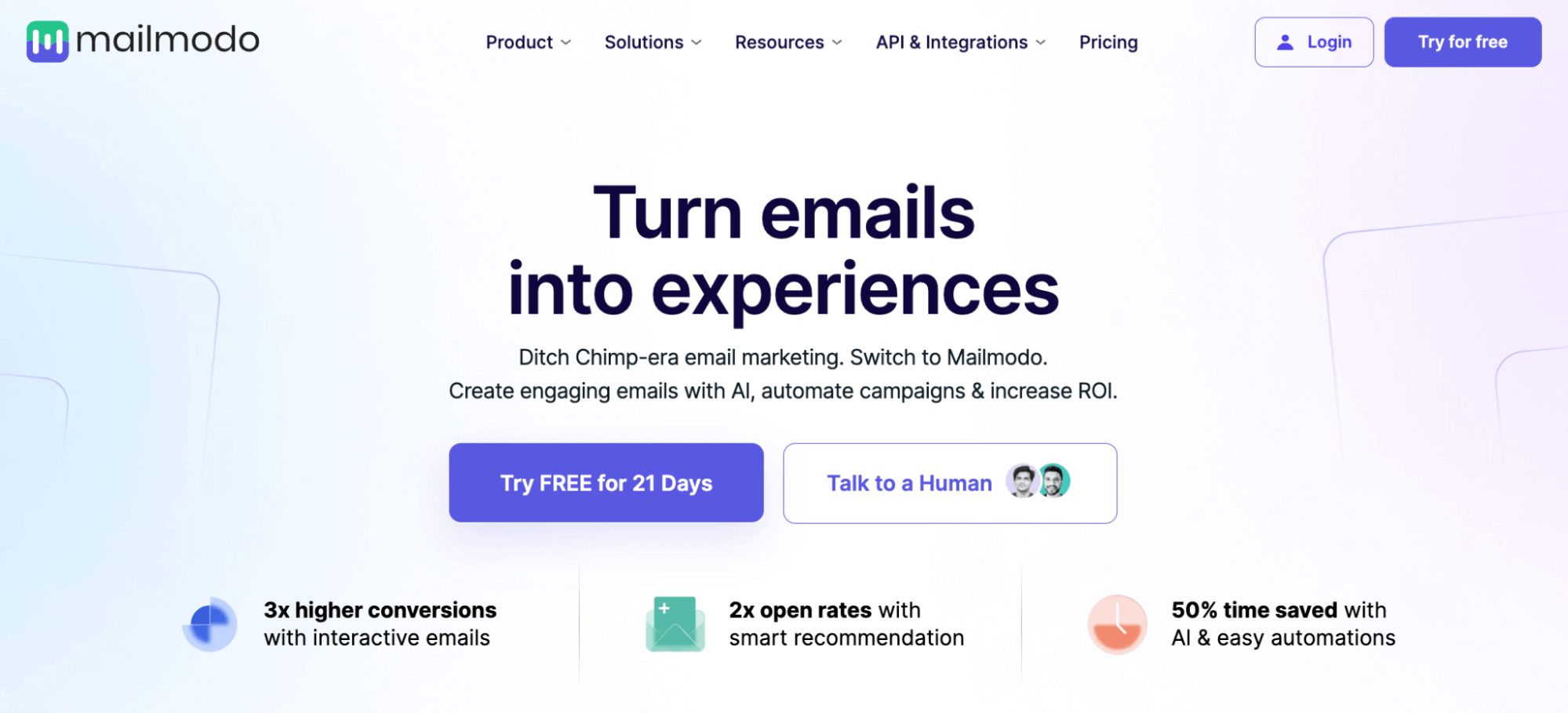 Turn emails into experiences