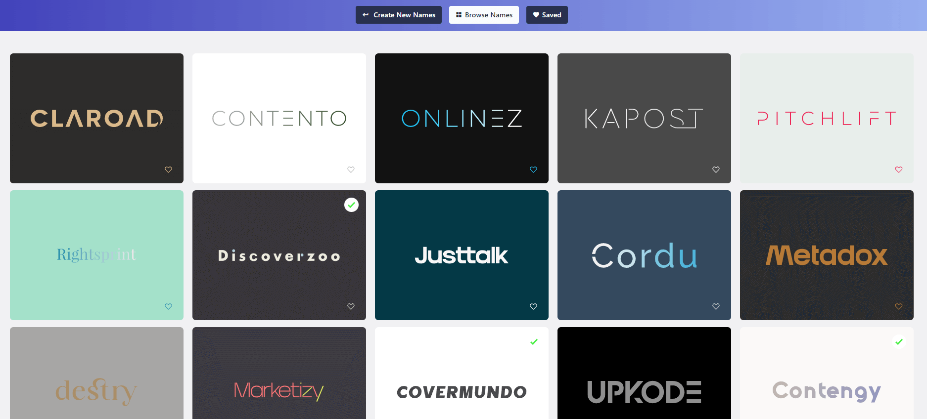 A grid of AI generated brand designs