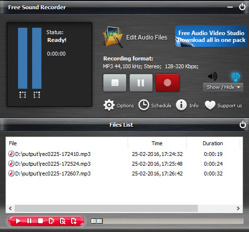 A lightweight, free sound recorder for desktop