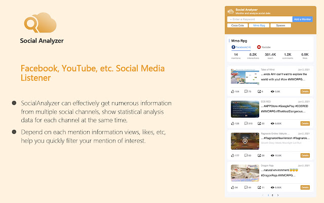A marketing image for Social analyzer outlining features