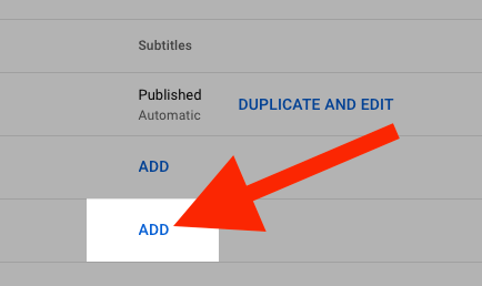 A red arrow pointing to the ADD button