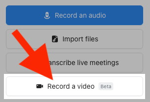 A red arrow pointing to the Record a video