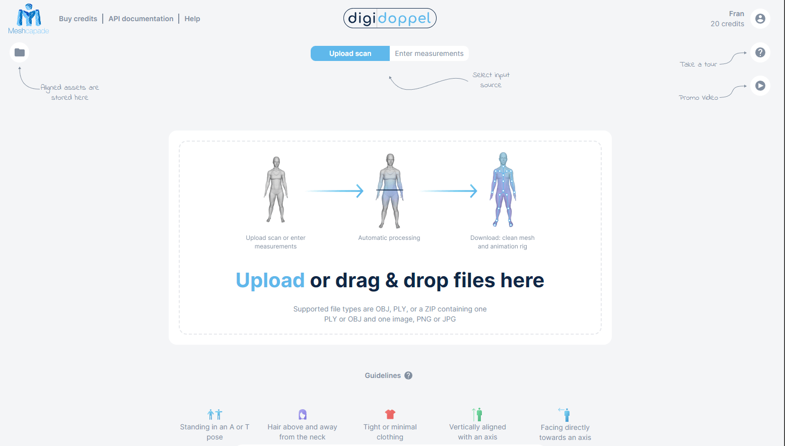 A screenshot of Digidoppel’s avatar creator tool