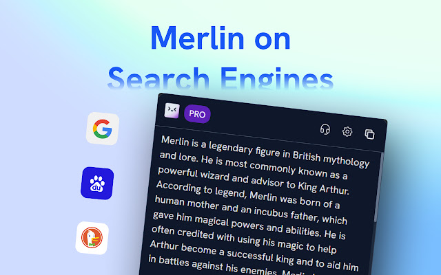 A screenshot of Merlin generating text