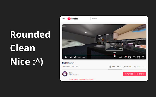 A screenshot of rounded Youtube videos and buttons