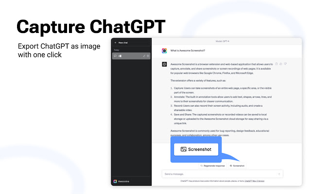 A screenshot of the capture ChatGPT functionality in the extension
