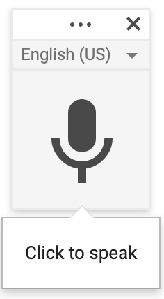 A screenshot of the microphone in Google Docs
