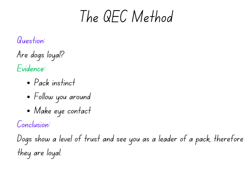A simple version of the QEC method in practice