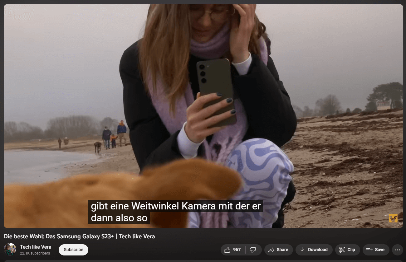 A YouTube video with German subtitles