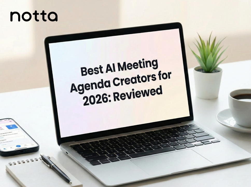 AI meeting agenda creator tools comparison chart showing various software interfaces and features for 2026