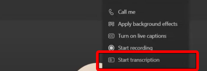 activate the live transcription feature