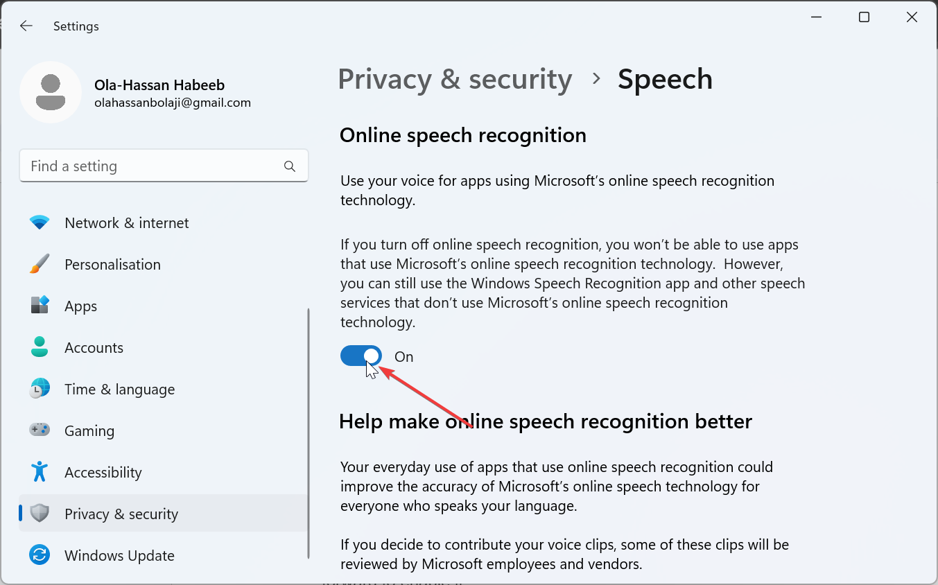 active online windows speech