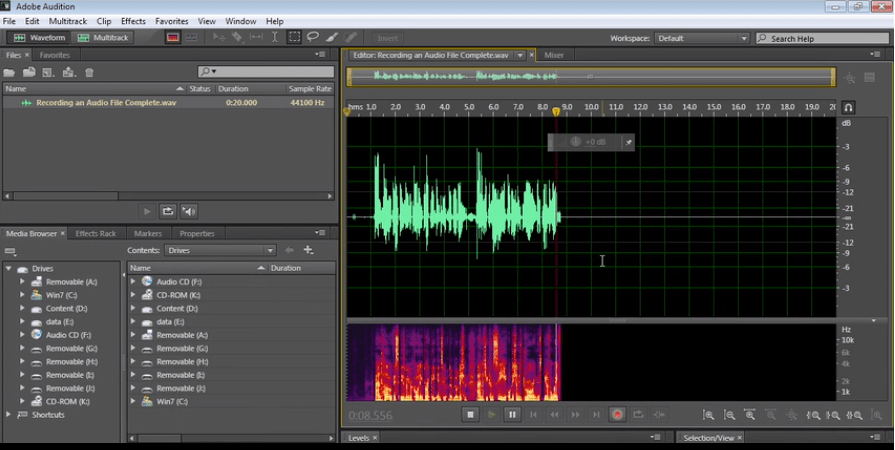Adobe Audition’s spectral waveform viewer