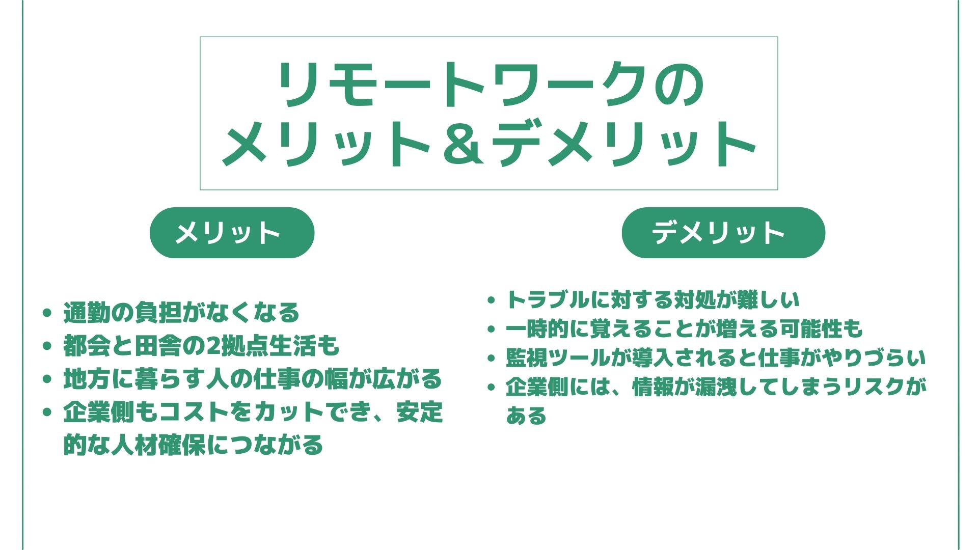 リモートワークのメリットとデメリット