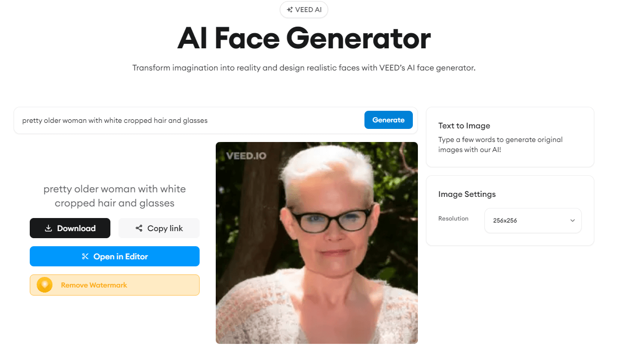 AI generated portrait of a mature woman with glasses