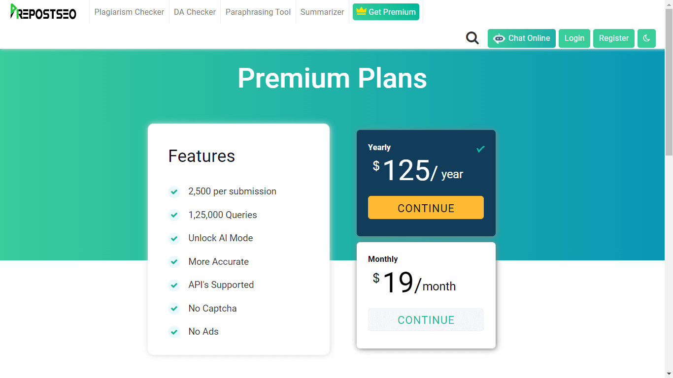 PrepostSEO pricing and plans