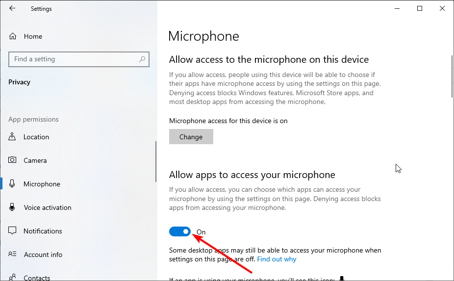 allow on windows speech