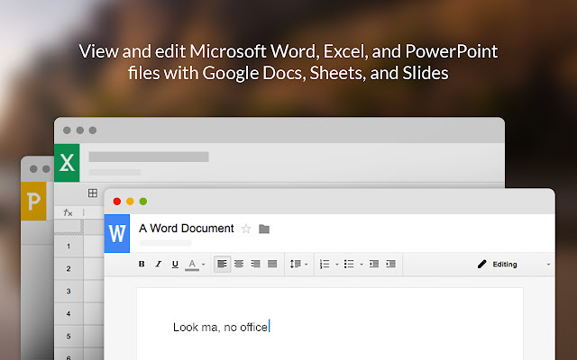 An illustration of Google Docs opening up MS office documents