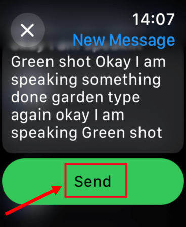 Click send to send the message
