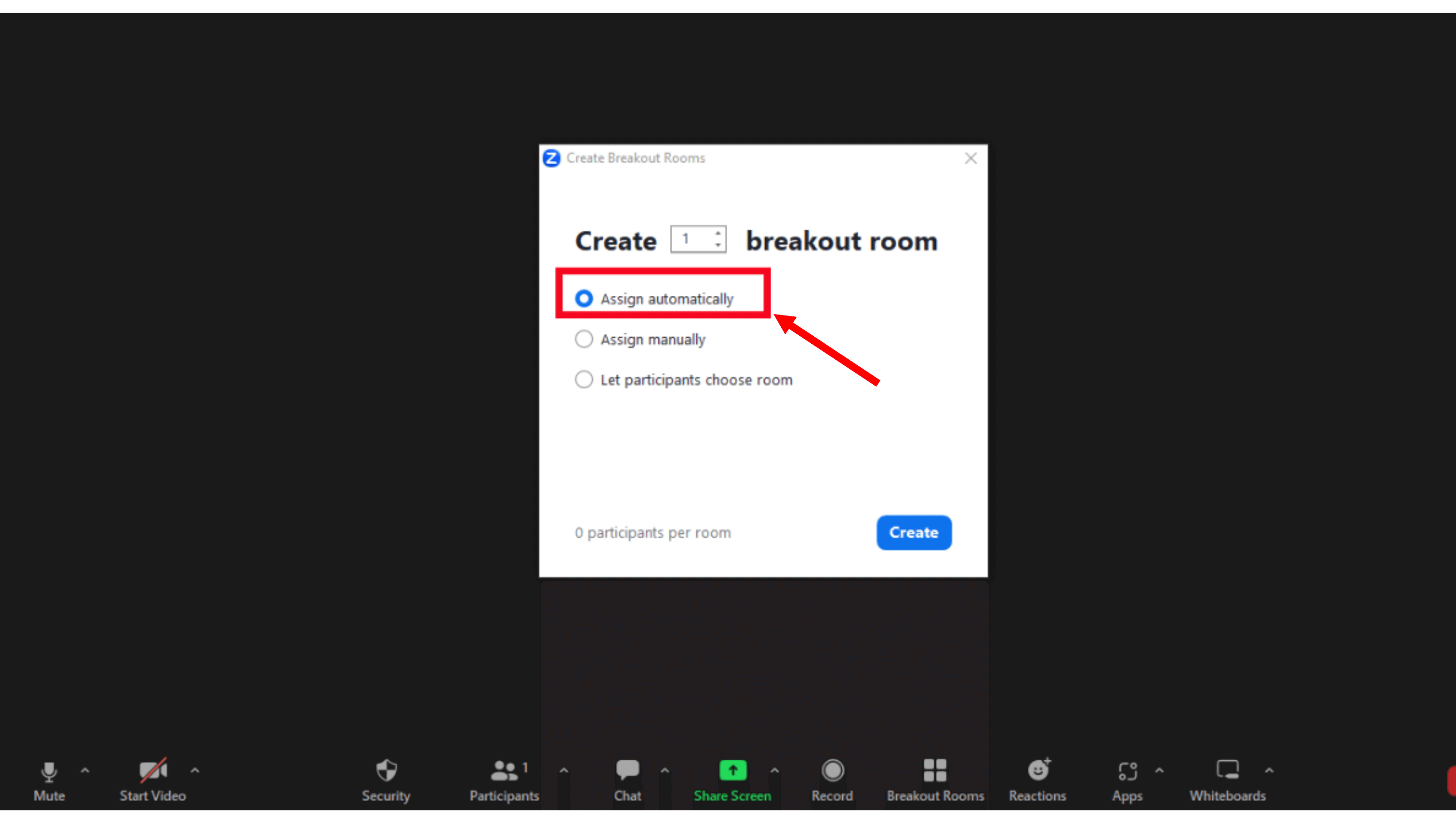 assign participants to breakout room automatically