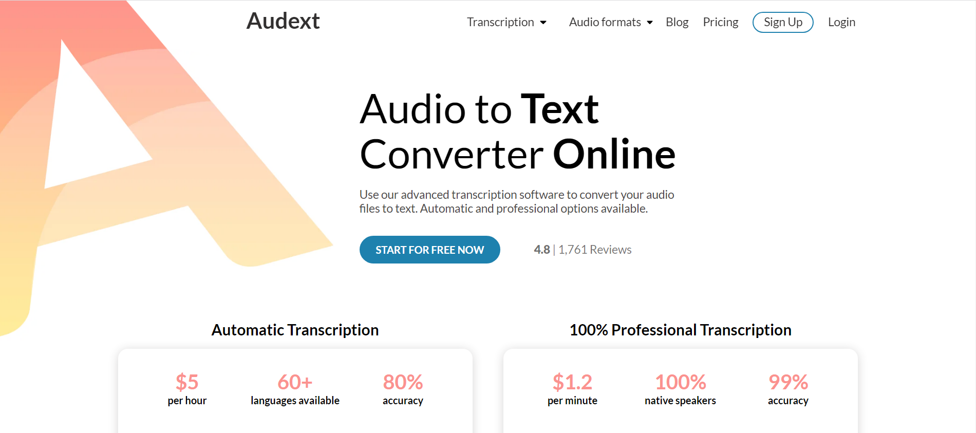 Audext automatic transcription software