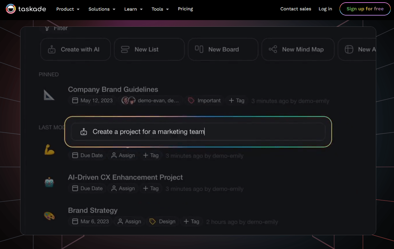 Automate workflows, tasks, and mind maps with Taskade’s AI