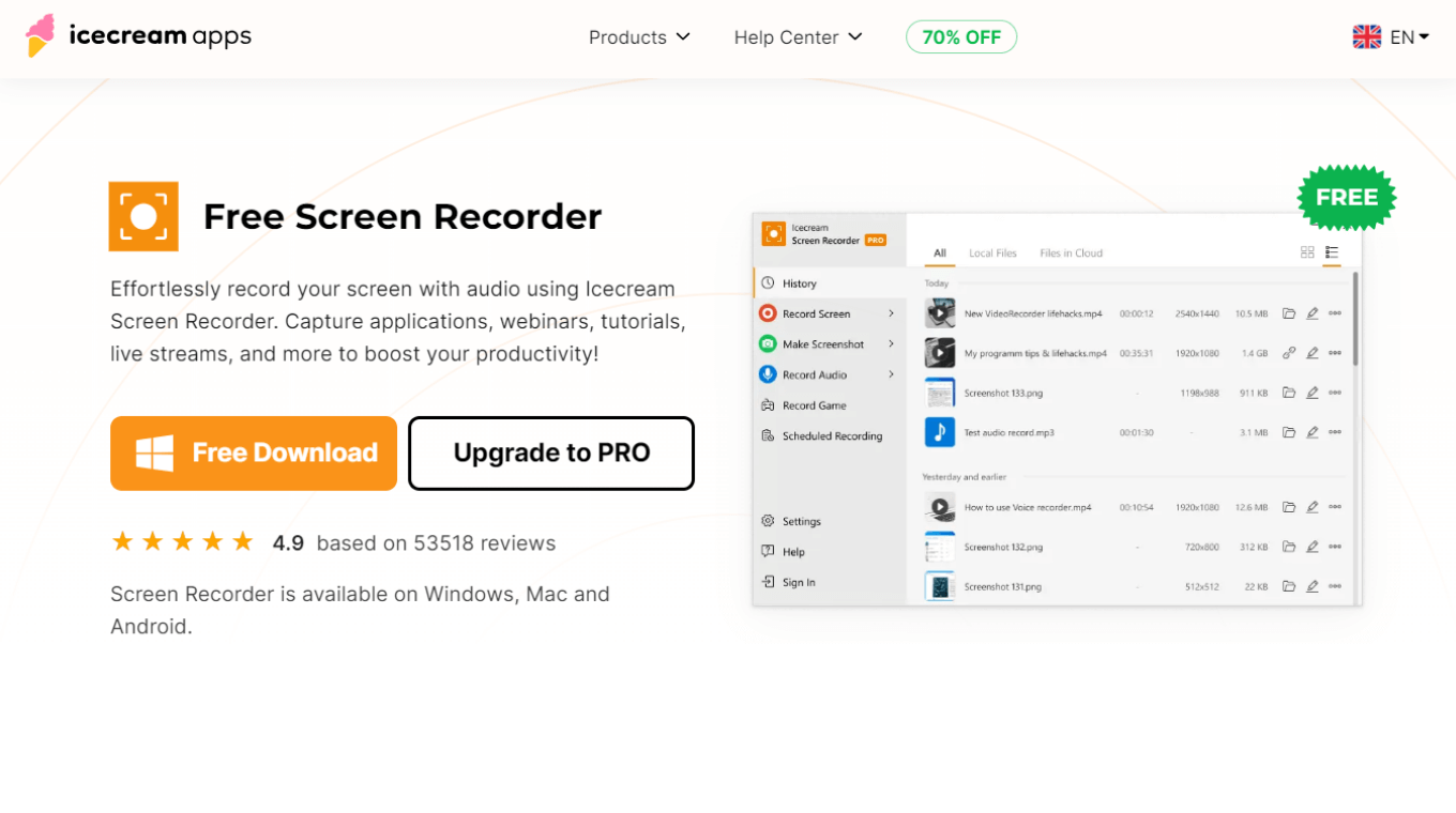 Icecream Screen Recorder tool