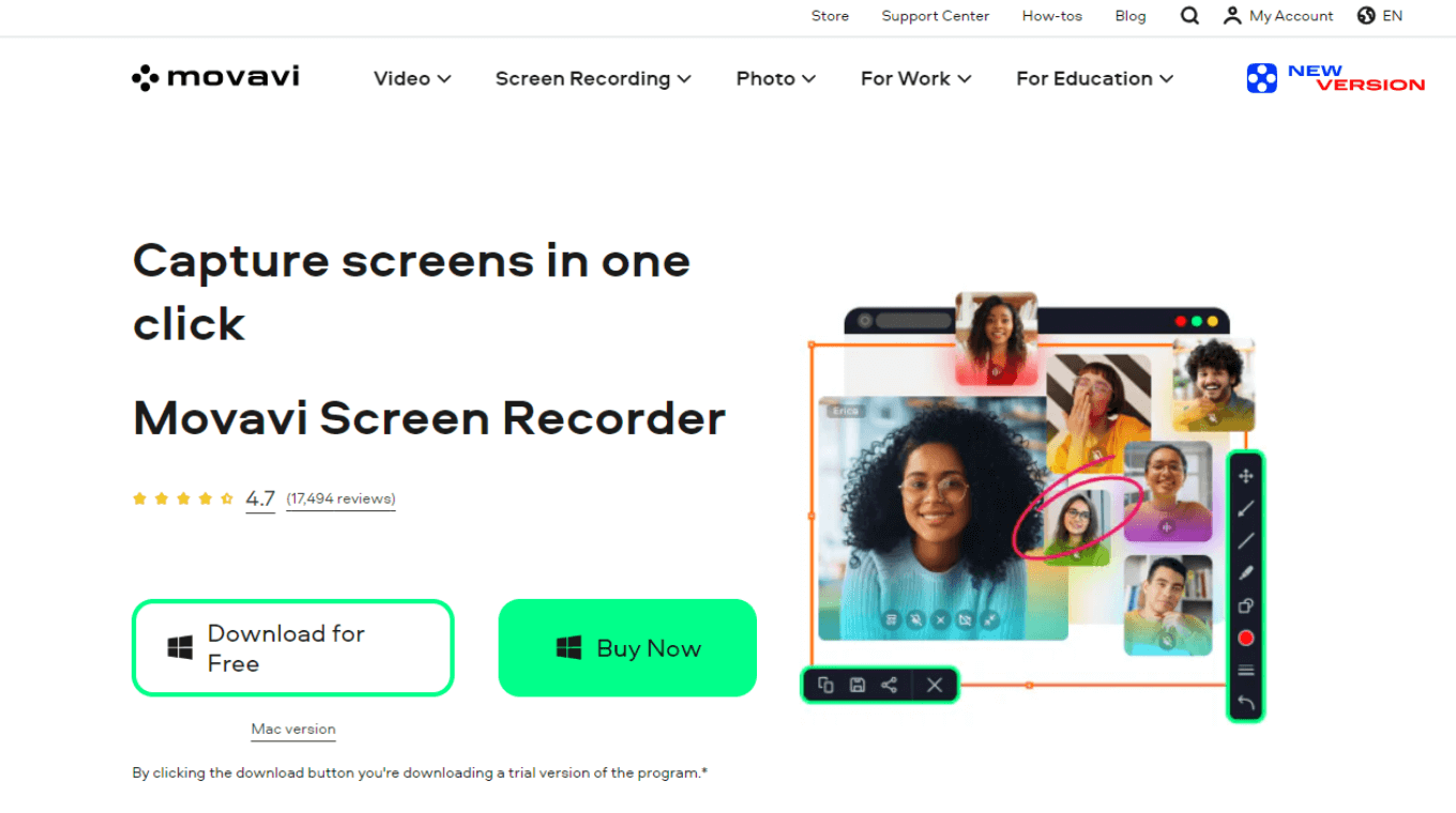 Movavi Screen Recorder tool for live streams