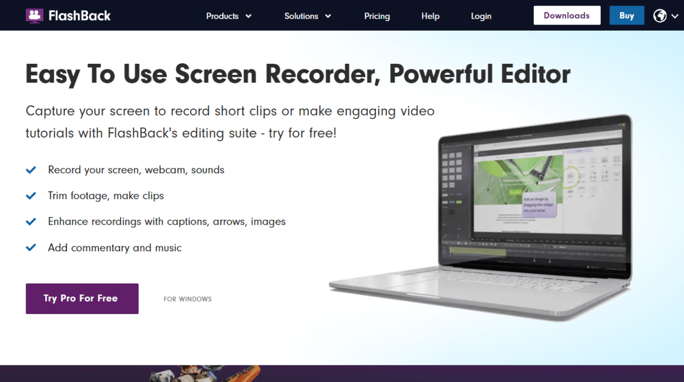 FlashBack screen recorder and editor for remote work