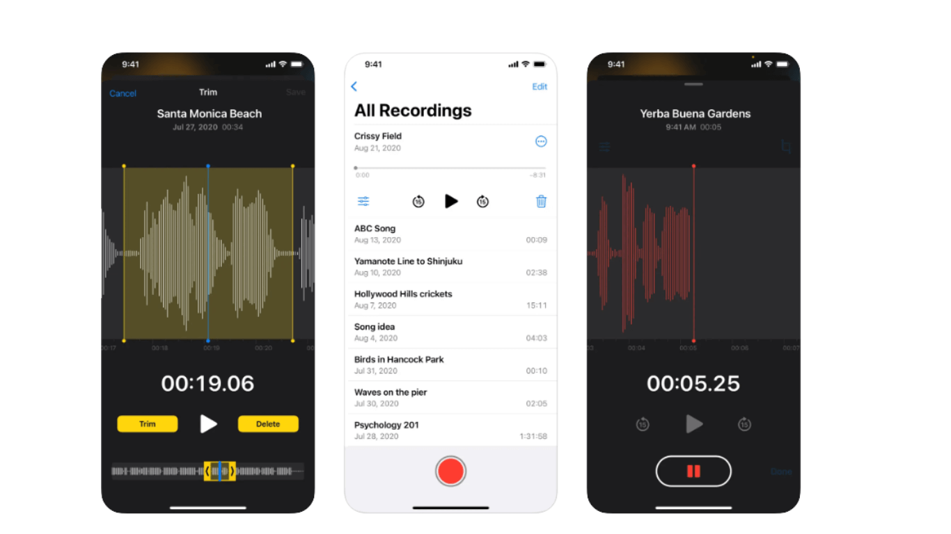 Apple Voice Memos for iPhone