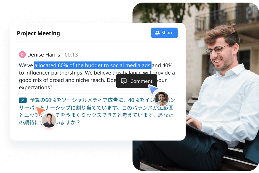 Easily distribute minutes in both languages