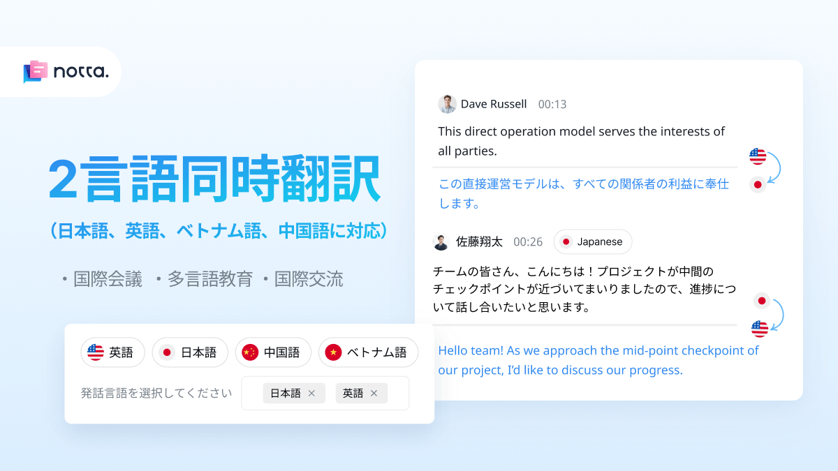 2か国語文字起こし・翻訳
