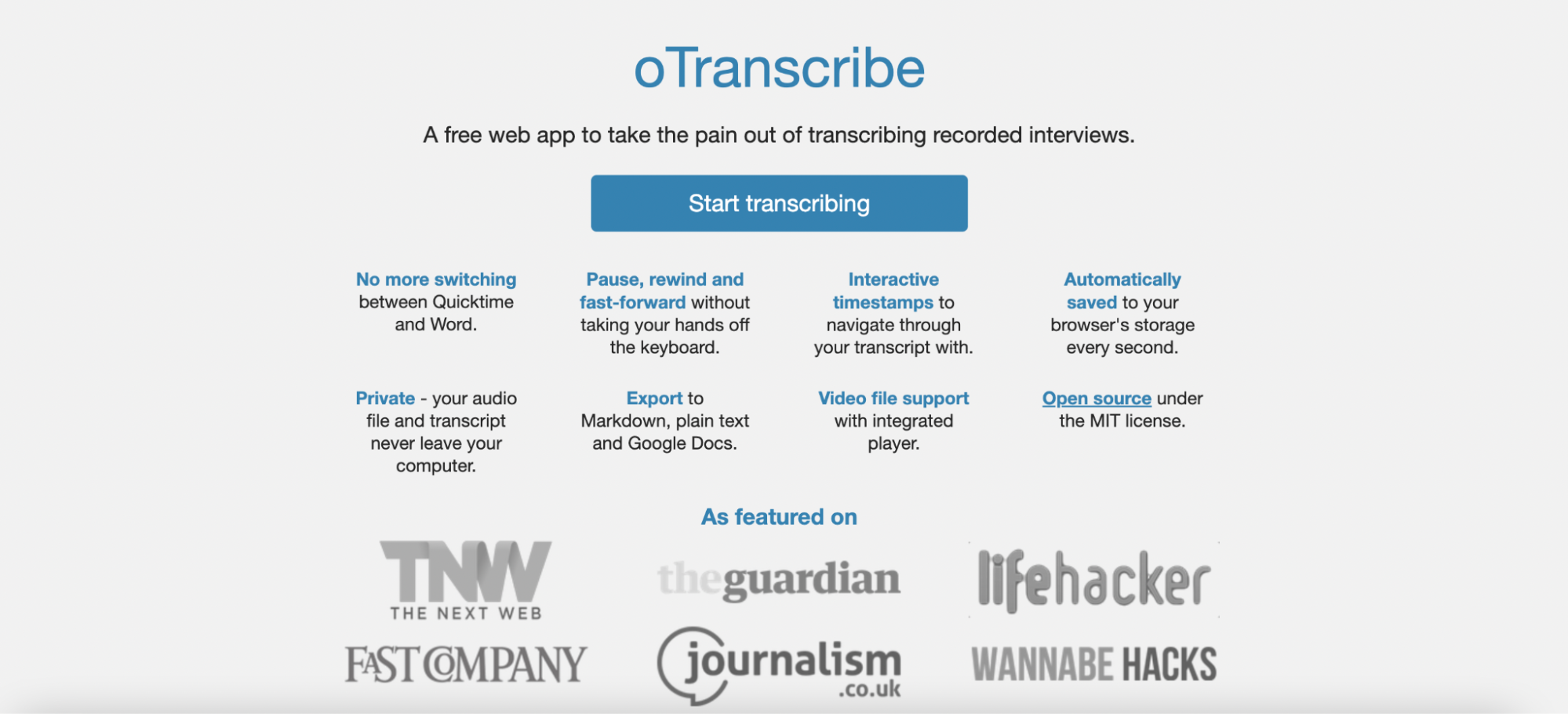 15 Best Call Transcription Software oTranscribe