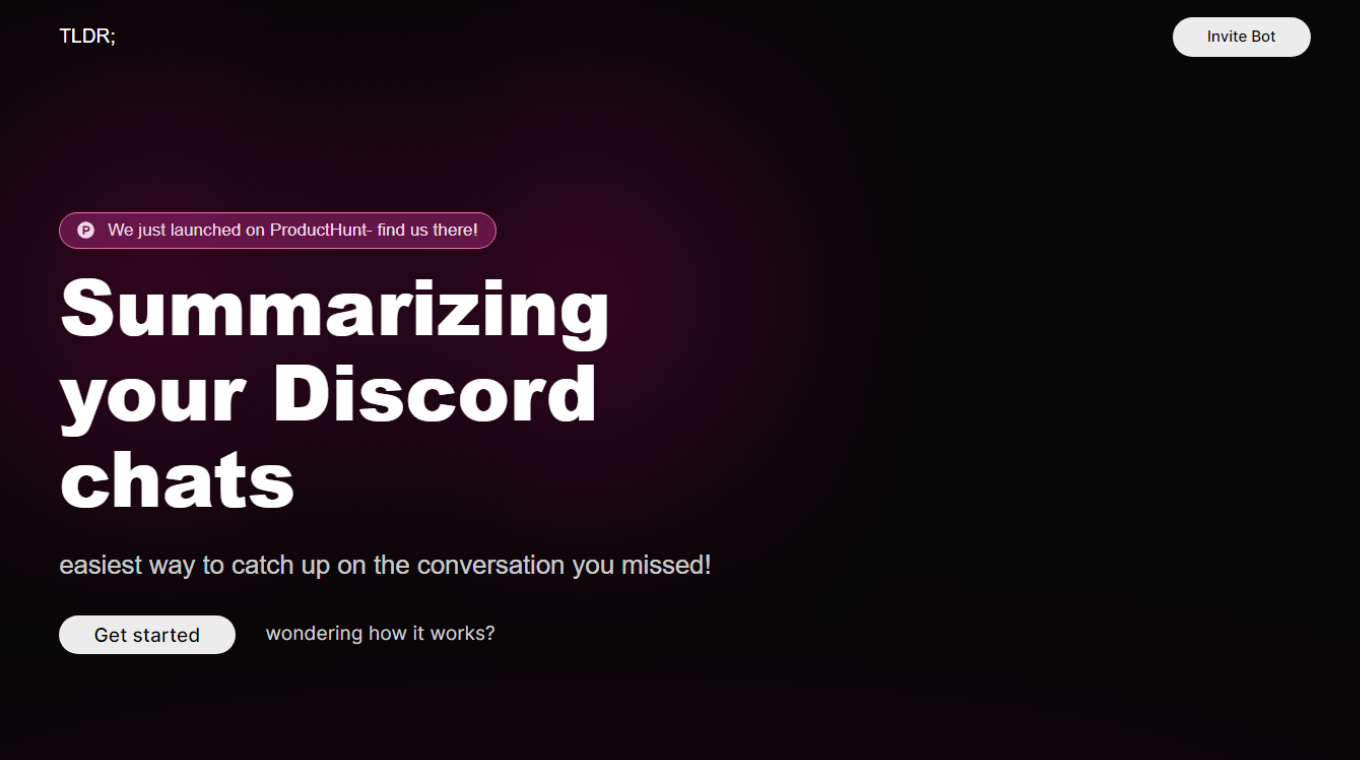 TLDRBot to summarize Discord chats