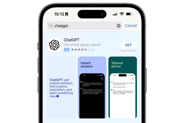 ChatGPT iphone on app Store