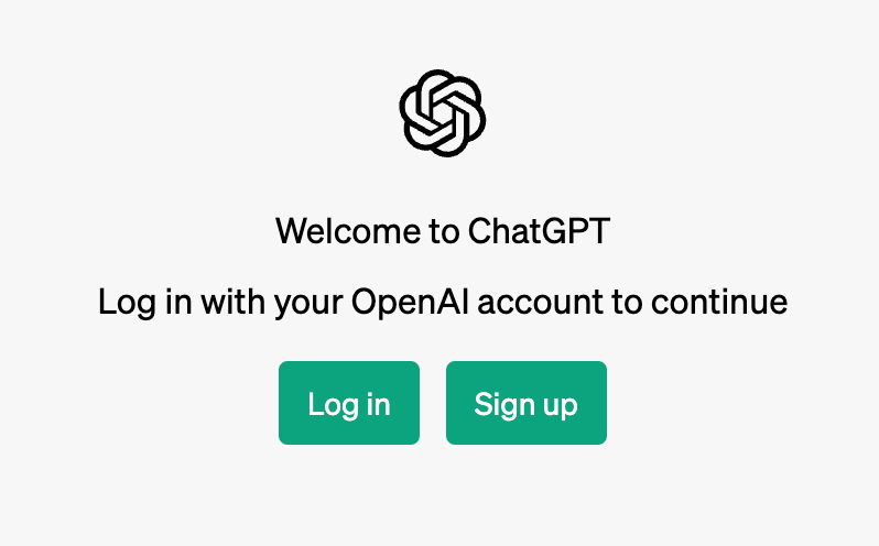 ChatGPT welcome page