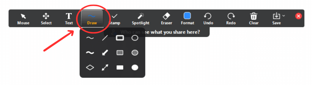 Zoom draw store on screen