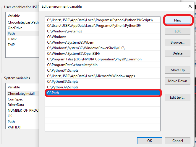 click new to add a path and paste the file path