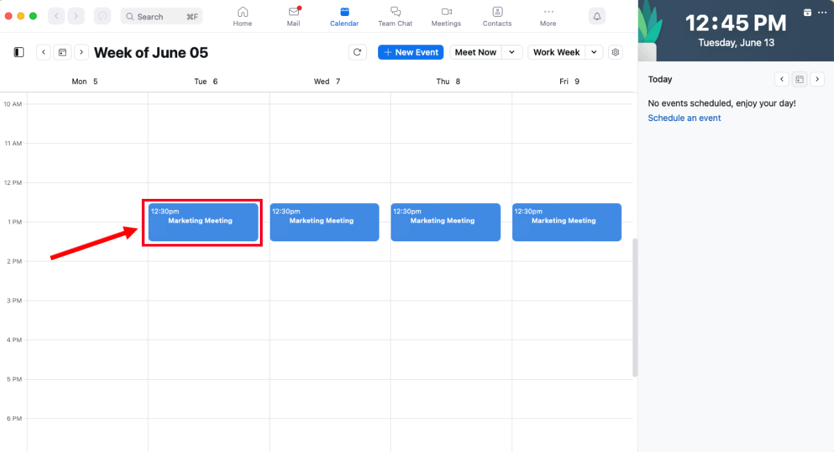 click on calendar view to get additional details
