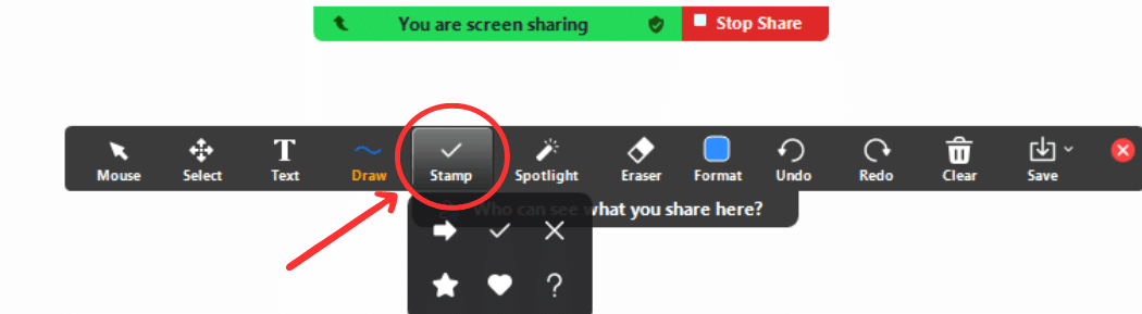 click stamp to add symbols