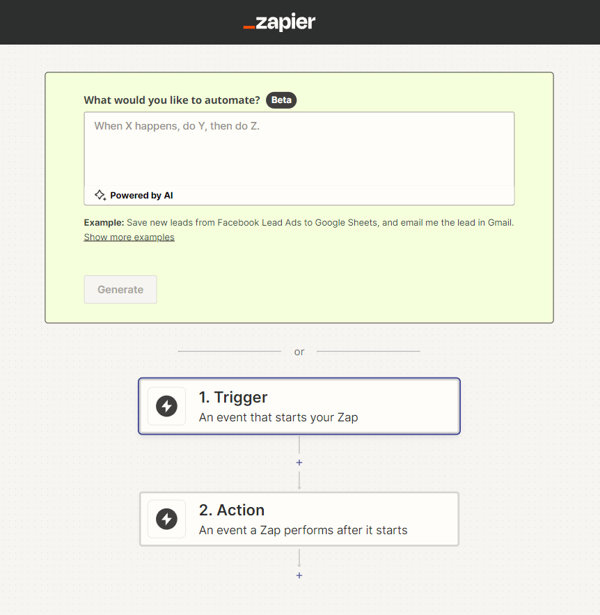 Combine over 6000 platforms and make automated actions with AI