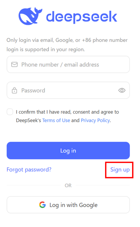 「Sign up」をクリック